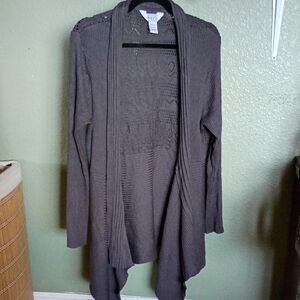 KEREN hart Charcoal Open Front Cardigan